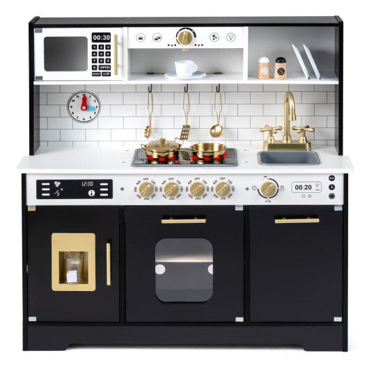 Wooden Play Kitchen for Kids with Realistic Lights and Sounds-White LuxuryLifeWay Online Store