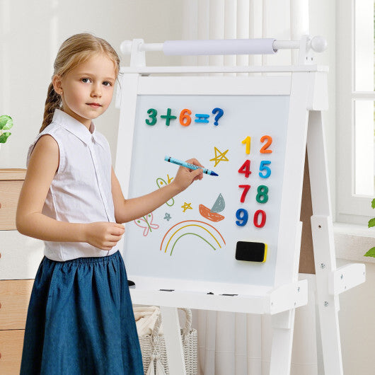 3-in-1 Double-sided Art Easel with Chalkboard and Magnetic Whiteboard-Green LuxuryLifeWay Online Store