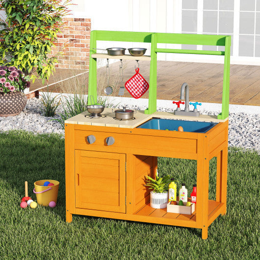 Outdoor Mud Kitchen Playset for Girls and Boys 3+ Years Old-Orange LuxuryLifeWay Online Store