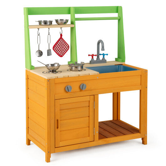 Outdoor Mud Kitchen Playset for Girls and Boys 3+ Years Old-Orange LuxuryLifeWay Online Store