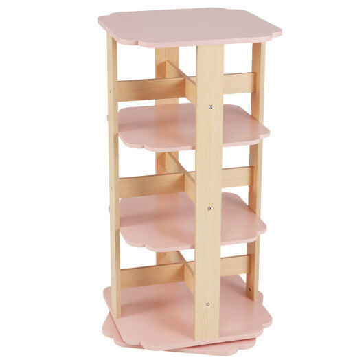 3-Tier Freestanding Corner Toddler Book Rack with 12 Sectors-Pink LuxuryLifeWay Online Store