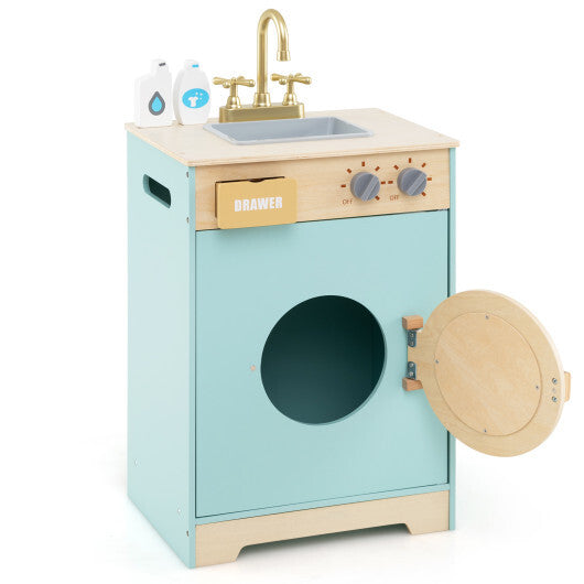Kids Washer Playset Toy Washing Machine with Laundry Detergent-Blue LuxuryLifeWay Online Store