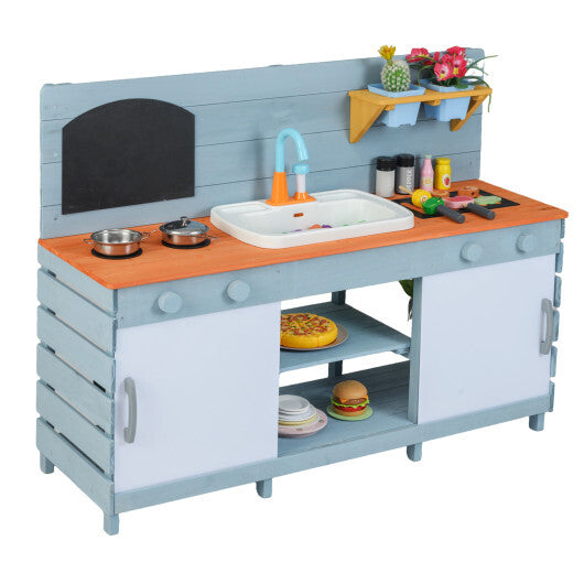 Kids Play Kitchen Set with Stoves for Boys Girls Aged 3-8-Blue LuxuryLifeWay Online Store