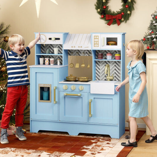 Kids Play Kitchen with Stoves and Faucet for Girls Boys Aged 3-6-White LuxuryLifeWay Online Store