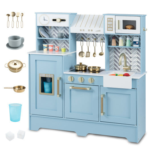 Kids Play Kitchen with Stoves and Faucet for Girls Boys Aged 3-6-White LuxuryLifeWay Online Store