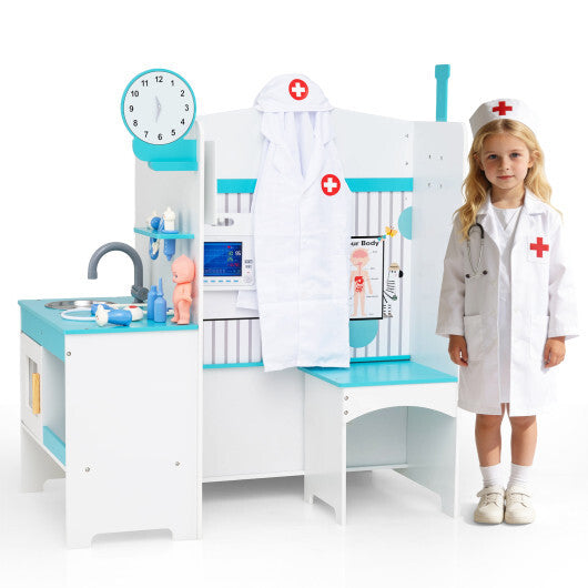 Kids Doctor Play Set with Adjustable Height Bar-Pink LuxuryLifeWay Online Store