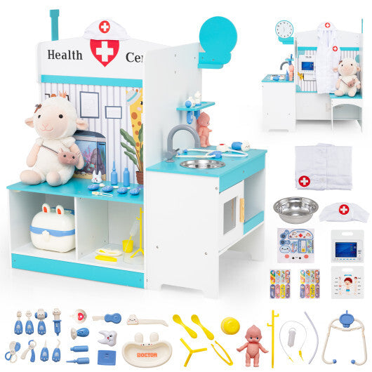 Kids Doctor Play Set with Adjustable Height Bar-Pink LuxuryLifeWay Online Store