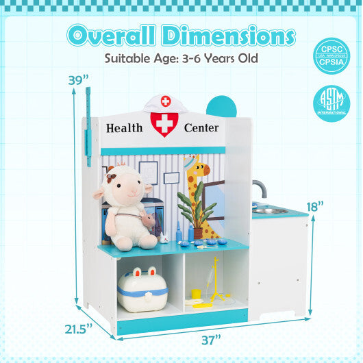 Kids Doctor Play Set with Adjustable Height Bar-Pink LuxuryLifeWay Online Store