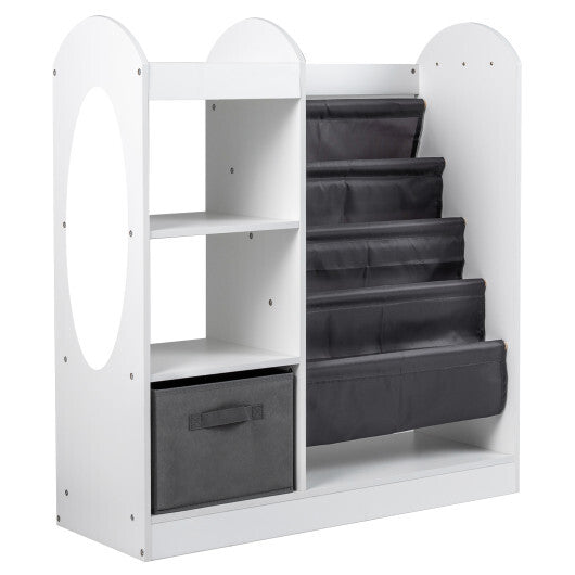 Toy Storage Organizer with 4-Tier Sling Shelves-White LuxuryLifeWay Online Store