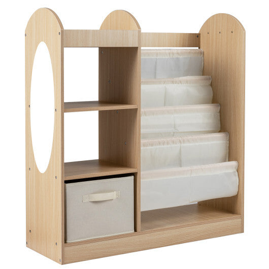 Toy Storage Organizer with 4-Tier Sling Shelves-White LuxuryLifeWay Online Store