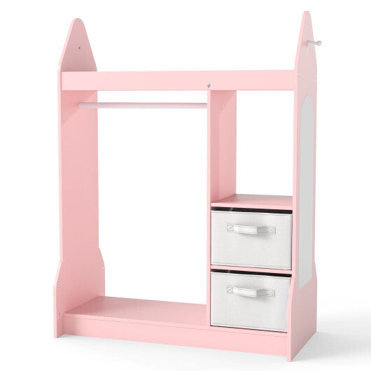 Kids Play Armoire Dresser with Cloth Hanger-Pink LuxuryLifeWay Online Store