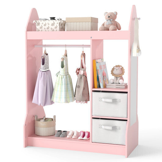 Kids Play Armoire Dresser with Cloth Hanger-Pink LuxuryLifeWay Online Store
