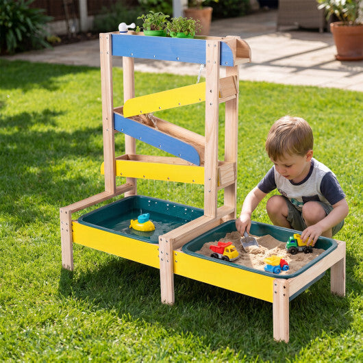 Sand and Water Table for Toddlers with 2 Water Basins-Multicolor LuxuryLifeWay Online Store