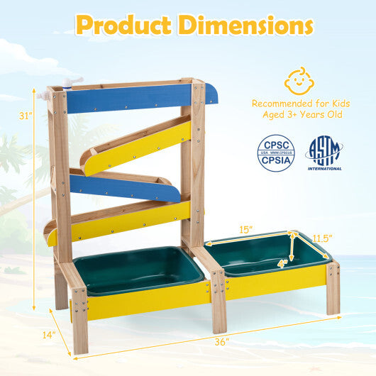 Sand and Water Table for Toddlers with 2 Water Basins-Multicolor LuxuryLifeWay Online Store