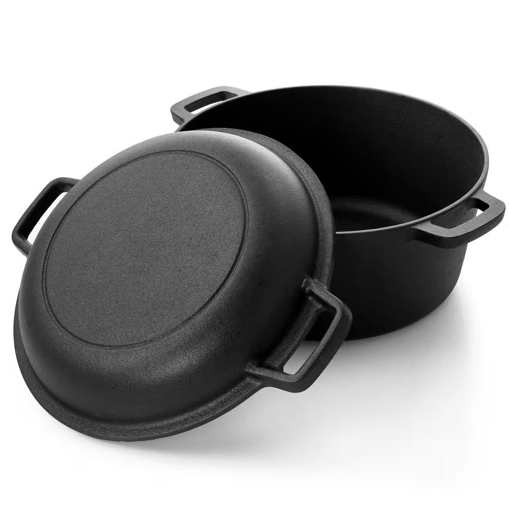 12-Piece Cast Iron Cookware set with Dutch Oven Frying Pan Skillet and Pizza Pan LuxuryLifeWay Online Store