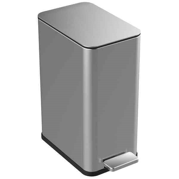2.6 Gallon Slim Rectangular Stainless Steel Kitchen Bathroom Step Trash Can LuxuryLifeWay Online Store