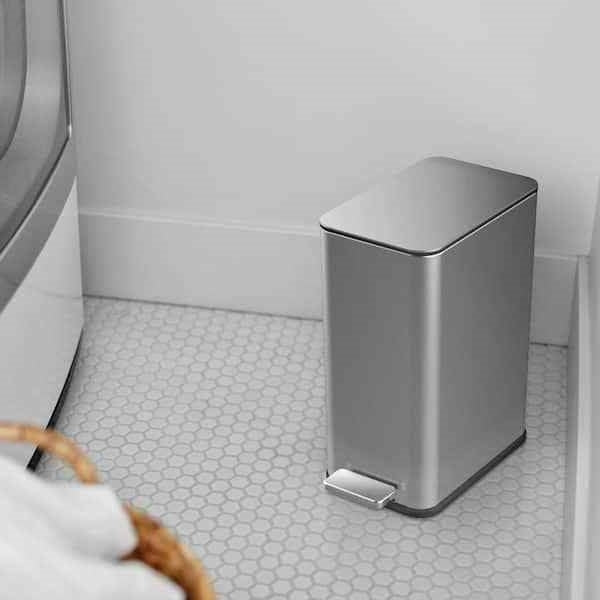 2.6 Gallon Slim Rectangular Stainless Steel Kitchen Bathroom Step Trash Can LuxuryLifeWay Online Store