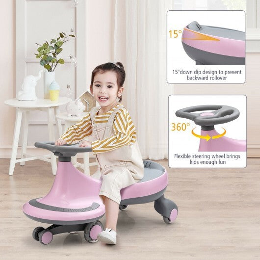 Wiggle Car Ride-on Toy with Flashing Wheels-Pink - Color: Pink LuxuryLifeWay Online Store