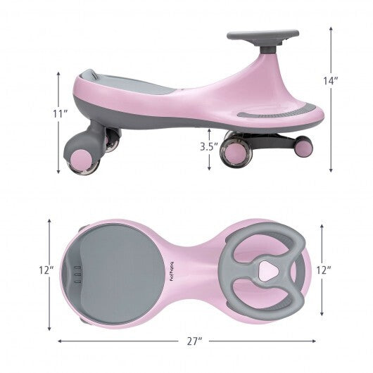 Wiggle Car Ride-on Toy with Flashing Wheels-Pink - Color: Pink LuxuryLifeWay Online Store