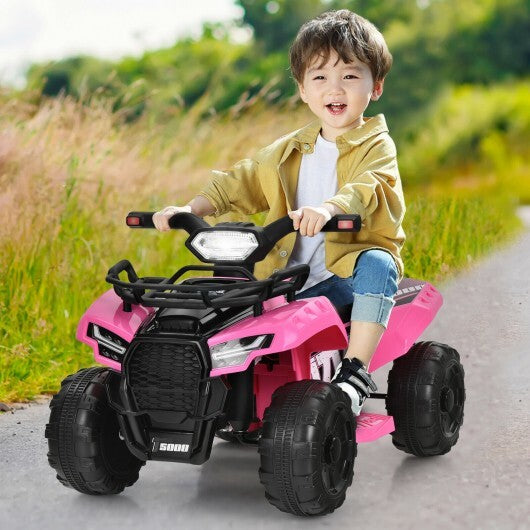 6V Kids ATV Quad Electric Ride On Car with LED Light and MP3-Pink - Color: Pink LuxuryLifeWay Online Store