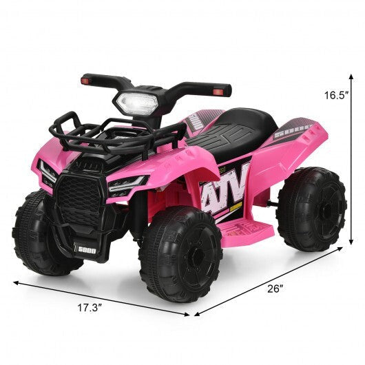6V Kids ATV Quad Electric Ride On Car with LED Light and MP3-Pink - Color: Pink LuxuryLifeWay Online Store