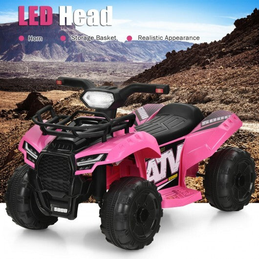 6V Kids ATV Quad Electric Ride On Car with LED Light and MP3-Pink - Color: Pink LuxuryLifeWay Online Store