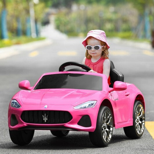 12V Kids Ride-On Car with Remote Control and Lights-Pink LuxuryLifeWay Online Store