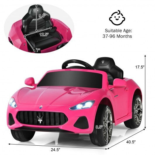 12V Kids Ride-On Car with Remote Control and Lights-Pink LuxuryLifeWay Online Store