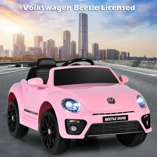 Volkswagen Beetle Kids Electric Ride On Car with Remote Control-Pink - Color: Pink LuxuryLifeWay Online Store
