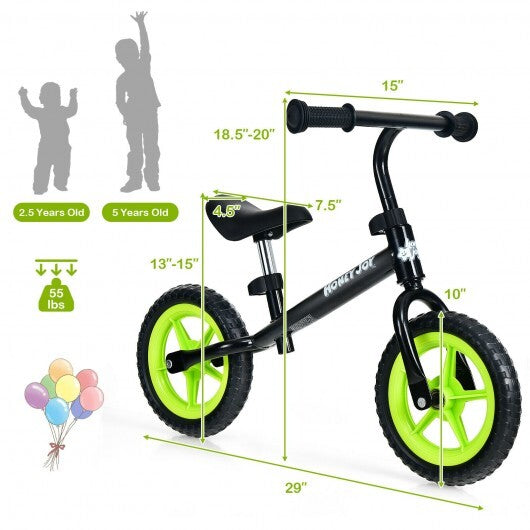 Kids No Pedal Balance Bike with Adjustable Handlebar and Seat-Red LuxuryLifeWay Online Store