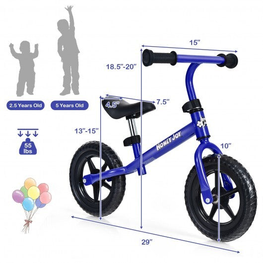 Kids No Pedal Balance Bike with Adjustable Handlebar and Seat-Red LuxuryLifeWay Online Store