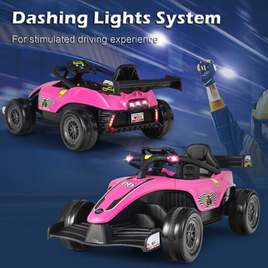 12V Kids Ride on Electric Formula Racing Car with Remote Control-Pink LuxuryLifeWay Online Store