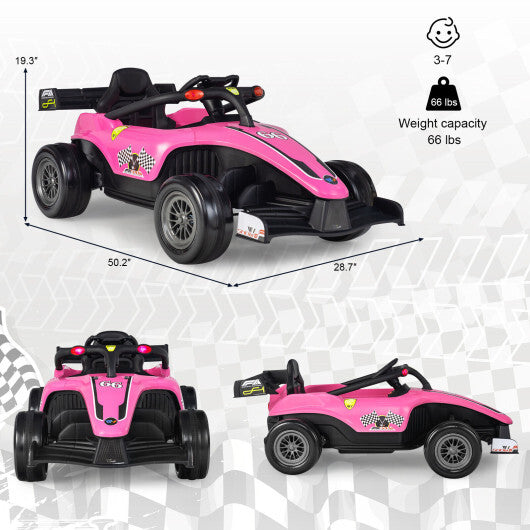 12V Kids Ride on Electric Formula Racing Car with Remote Control-Pink LuxuryLifeWay Online Store