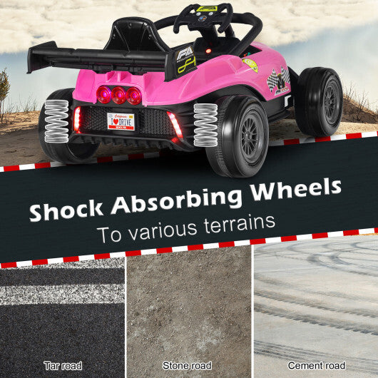 12V Kids Ride on Electric Formula Racing Car with Remote Control-Pink LuxuryLifeWay Online Store