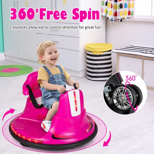 12V Kids Ride On Bumper Car with Remote Control Lights and Music-Red LuxuryLifeWay Online Store