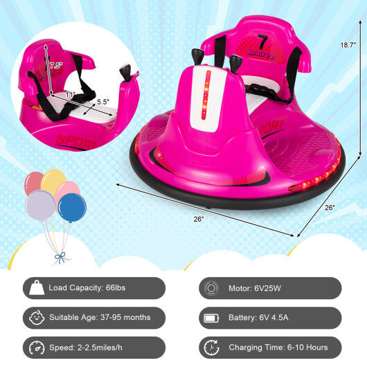 12V Kids Ride On Bumper Car with Remote Control Lights and Music-Red LuxuryLifeWay Online Store