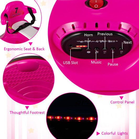 12V Kids Ride On Bumper Car with Remote Control Lights and Music-Red LuxuryLifeWay Online Store