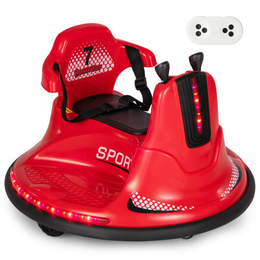 12V Kids Ride On Bumper Car with Remote Control Lights and Music-Red LuxuryLifeWay Online Store