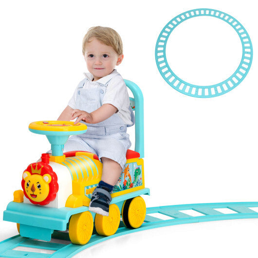 6V Electric Kids Ride On Car Toy Train with 16 Pieces Tracks-Green LuxuryLifeWay Online Store
