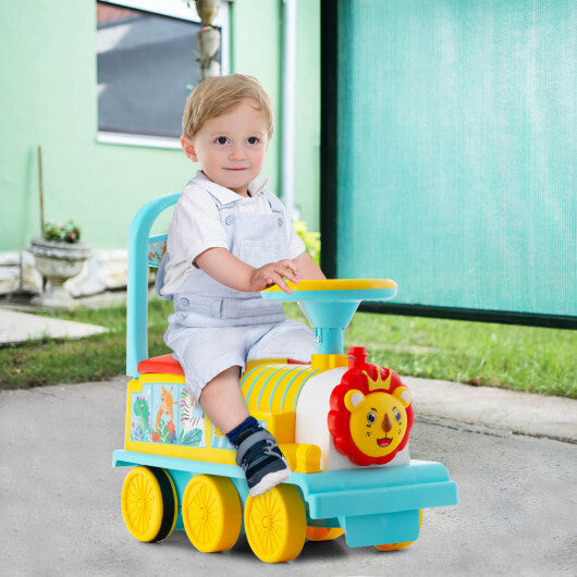 6V Electric Kids Ride On Car Toy Train with 16 Pieces Tracks-Green LuxuryLifeWay Online Store