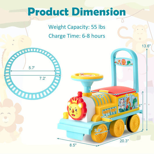 6V Electric Kids Ride On Car Toy Train with 16 Pieces Tracks-Green LuxuryLifeWay Online Store