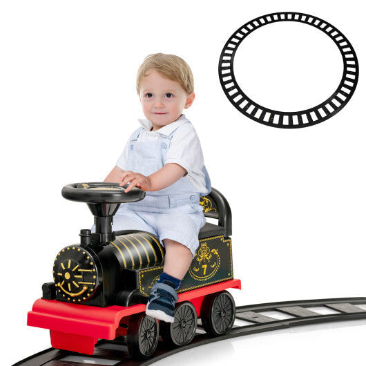 6V Electric Kids Ride On Car Toy Train with 16 Pieces Tracks-Green LuxuryLifeWay Online Store