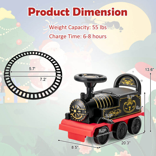 6V Electric Kids Ride On Car Toy Train with 16 Pieces Tracks-Green LuxuryLifeWay Online Store