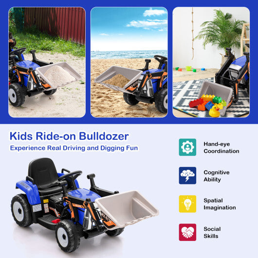 12V Battery Powered Kids Ride on Excavator with Adjustable Arm and Bucket-Yellow LuxuryLifeWay Online Store