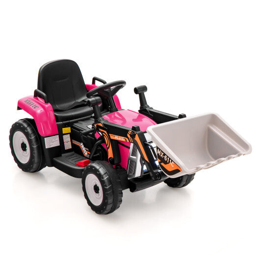 12V Battery Powered Kids Ride on Excavator with Adjustable Arm and Bucket-Yellow LuxuryLifeWay Online Store