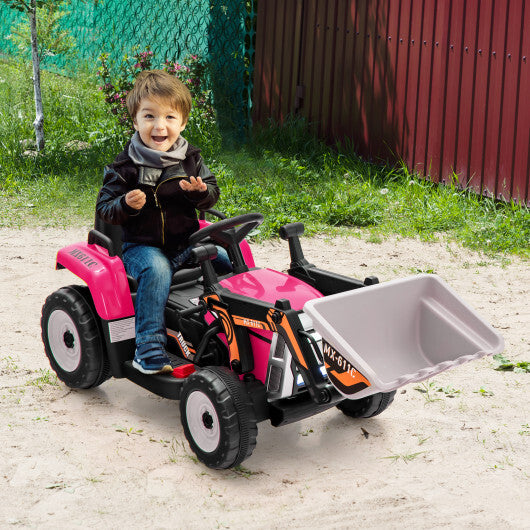12V Battery Powered Kids Ride on Excavator with Adjustable Arm and Bucket-Yellow LuxuryLifeWay Online Store