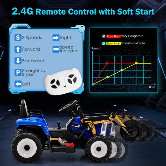 12V Kids Ride on Road Roller with 2.4G Remote Control-Blue - Color: Blue LuxuryLifeWay Online Store