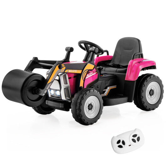 12V Kids Ride on Road Roller with 2.4G Remote Control-Pink - Color: Pink LuxuryLifeWay Online Store