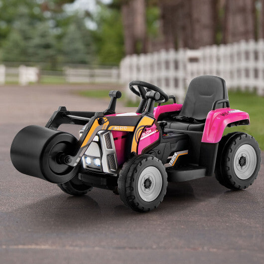 12V Kids Ride on Road Roller with 2.4G Remote Control-Pink - Color: Pink LuxuryLifeWay Online Store