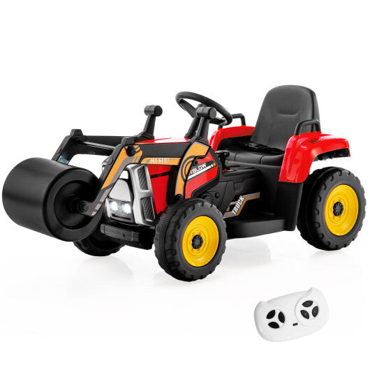 12V Kids Ride on Road Roller with 2.4G Remote Control-Yellow